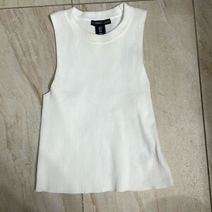 White sleeveless top